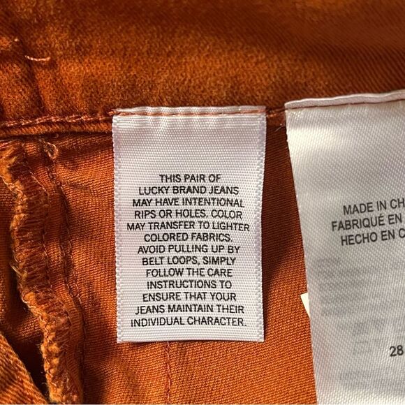 Lucky Brand Burnt Orange with Blue Side Stripe Utility Boyfriend Pants Size 6/28 - Picture 11 of 14